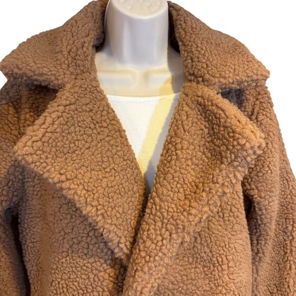 Parisian Teddy Coat Faux Shearling Mocha Longline US 6 (UK 10) NWT - Picture 6 of 16